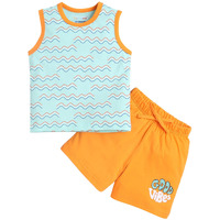 Bumzee Mint Green & Orange Boys Sleeveless T-Shirt & Short Set Age - 18-24 Months (Peb9233E-Mgn.Org)