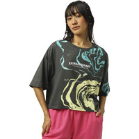 Bewakoof Women's Graphic Printed Oversized Top_584517_Grey_Xl