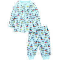 Bumzee Baby Boys Cotton Full Sleeves Jabla & Pyjama Set Sky Blue - 0-3 Months (Peb10114B-Sbl)