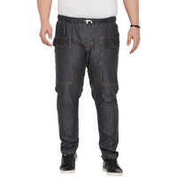 Bigbanana Plus Size Men's Regular Fit Solid Trouser(Numan,Black,4Xl)