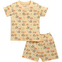 Bumzee Baby Boys Cotton Half Sleeves Jabla & Short Set Peach - 6-9 Months (Peb10196D-Pch)