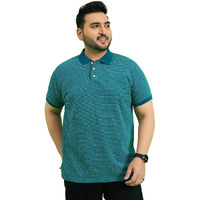 Bigbanana Men's Plus Size Printed Teal Polo Tshirt (Ponsana,Teal,7Xl)