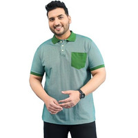 Bigbanana Men's Plus Size Solid Bottle Green Polo Tshirt (Tempo,Bottle Green,6Xl)