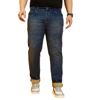 Bigbanana Plus Size Men's Regular Fit Solid Jeans (Cosco-10,Blue,8Xl)