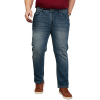 Bigbanana Plus Size Men's Regular Fit Washed Jeans (Russell,Blue,5Xl)