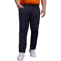 Bigbanana Plus Size Men's Regular Fit Solid Jeans (Toast-B,Dark Grey,6Xl)