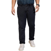 Bigbanana Plus Size Men's Regular Fit Solid Jeans (Toast-D,Black,2Xl)