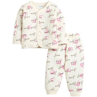 Bumzee Cream Girls Full Sleeves Polyfill Winter Wear Set Age - 0-3 Months (Peb9814B-Crm)