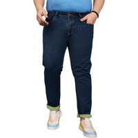 Bigbanana Plus Size Men's Regular Fit Tinted Wash Jeans (Treadstone,Navy,7Xl)