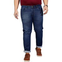 Bigbanana Plus Size Men's Regular Fit Solid Jeans (Vipazu,Light Blue,8Xl)
