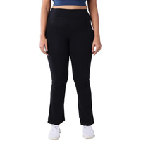 Blissclub Am:Pm Cotton Flare Pants For Women Above 5'5 Ft Tall | Wide Waistband, 4 Pockets | Bell Bottom Pants And High Waist Trousers For Office Wear