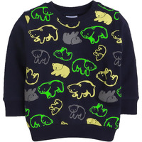 Bumzee Navy Boys Full Sleeves Glow In The Dark Sweatshirt Age - 2-3 Years (Peb8660F-Nbl)