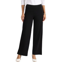 Blissclub Am:Pm Cotton Wide Leg Pants - Lite,Tall Above 5'5, Cotton Pants, Wide Waistband, Slit At Hem, Side Pockets