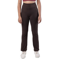 Blissclub Am:Pm Cotton Flare Pants For Women Above 5'5 Ft Tall | Wide Waistband, 4 Pockets | Bell Bottom Pants And High Waist Trousers For Office Wear