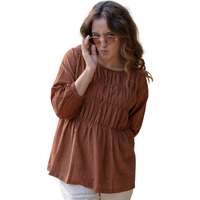 Fabnex Top For Women || Western Stylish Top || Regular Fit Office Wear Tops (T-193-Brown-2Xl)