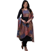Fabnex Kurta Set For Women | Women Kurti Pant Set With Dupatta (K-169-Black-2Xl)