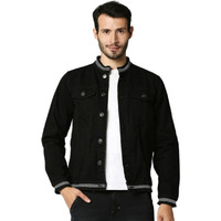 High Star Clothing Men's Denim Jacket (Hsjkt1165_D_S_Black