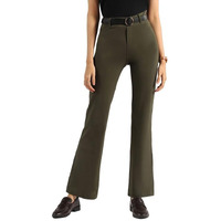 Blissclub Am:Pm Air Flare Trousers Cotton For Women Above 5'5 Ft Tall | Bootcut Trousers And Formal Pants For Women Office Wear | Tailored Fit