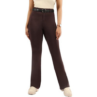 Blissclub Am:Pm Air Flare Trousers Cotton For Women Above 5'5 Ft Tall | Bootcut Trousers And Formal Pants For Women Office Wear | Tailored Fit