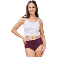 Enamor Women's Cotton Blend Modern Solid Hipster Panties (Pack Of 1) (Pp12_Grape Wine_S)