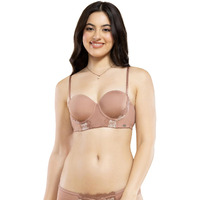 Enamor Women's Nylon Blend Wired Casual Balconette Bra (F143_Nude Rose_36B)