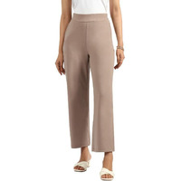 Blissclub Women's Work Utility Pants (Ampm_Wide_Barkha Brown Mocha