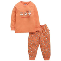 Bumzee Boys Cotton Full Sleeves T-Shirt & Pyjama Set Orange - 18-24 Months (Peb10390E-Org)