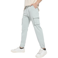 Campus Sutra Men's Sage Green Cuffed Hem Cargo Trousers For Casual Wear | 6 Pockets | Regular Fit | Button Closure | Cotton Poly Cargo Pant Crafted With Comfort Fit For Everyday Wear