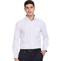 Diverse Men's Printed Slim Fit Cotton Formal Shirt (Dvf06F1L01-157_44_White And Navy)