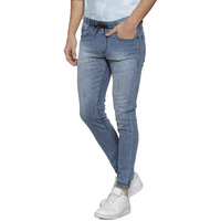 Campus Sutra Men Ankle Rib Jogger Design Denim Jeans(Az19Jn_Dejog_M_Pln_Nbu_Az_28) Blue