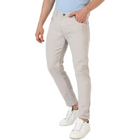 Campus Sutra Men's Classic Grey-Washed Solid Patterned Regular Fit Denim Jeans | Premium Mid-Rise Cotton Stretchable Crafted With Comfort Fit And High Performance For Everyday Wear