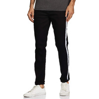 Campus Sutra Men Slim Fit Denim Jeans (Ct20Jn_Dncufzp_M_Pln_Bl_Bl_28W X 28L_Black_28)