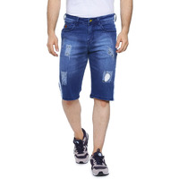 Campus Sutra Men's Boyfriend Shorts (Azz20Jn_Short1L_M_Pln_Nbu_Az_Blue