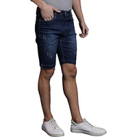 Campus Sutra Men's Boyfriend Shorts (Sscs23Jn_Short53_M_Pln_Nbu_Blue
