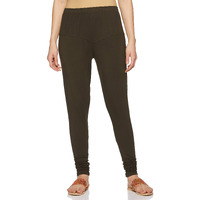 Lyra Women Solid Premium Cotton Ankle Length Leggings | Mid-Waist | Fashionwear Olive