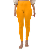 Lyra Women Solid Premium Cotton Ankle Length Leggings | Mid-Waist | Fashionwear