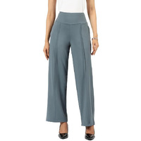 Blissclub Ultimate Wide Leg Pants For Women, Stretchable Trousers For Women Formal Wear With High Waist And 2 Pockets
