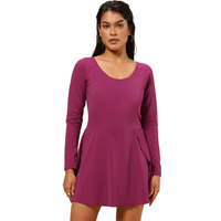 Bliss Swim Dress - Full Sleeves, Upf 50+ Sun Protection, In-Built Cups, In-Built Shorts, Overlapped Slit In Skirt, Cinched Waist