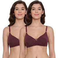 Lyra Women's Non-Padded T-Shirt Bra-511 Bra 513_2Pc_Wine_32B
