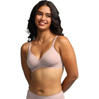 Blissclub Women's Nylon Blend Wire Free Modern Full-Coverage T-Shirt Bra (Bc_Freedamet-Shirtbra_Carriechestnut_34D_Carrie Chestnut