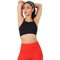 Blissclub Zip-Up Sports Bra | Front Zip Closure | Attached Hook For Extra Support | Adjustable Straps | Removable Cups