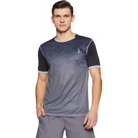 Campus Sutra Men's Navy Blue Ombre Dri-Fit Activewear T-Shirt Regular Fit For Casual Wear | Structured T-Shirt Crafted With Comfort Fit And High-Performance For Everyday Wear