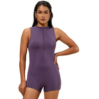 Bliss Swimsuit - Sleeveless, Shorts That Don'T Ride Up, Zippered Front, Racerback Design, Upf 50+ Sun Protection, Full Coverage, In-Built Stitched Cups