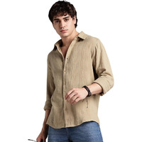 Fyltr Men's Regular Fit Shirt (Fylss25Ms-1419_Malibu Beige