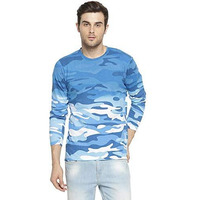 Campus Sutra Military Camouflage Men Round Neck Light Blue T-Shirt(Auz19Prm_Camo2_M_Pln_Lbubu_Az_S)