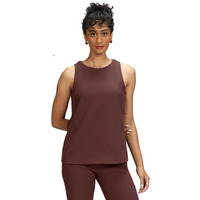 Blissclub Women's Solid Modern Fit T-Shirt (Bc_Ribsupremetank_Choco_S_Barkha Brown Chocolate