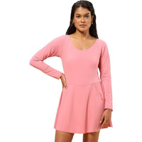 Bliss Swim Dress - Full Sleeves, Upf 50+ Sun Protection, In-Built Cups, In-Built Shorts, Overlapped Slit In Skirt, Cinched Waist