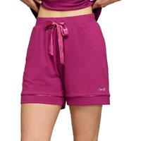 Nykd (Nys912 Soft Cotton Modal Shorts For Women | Relaxed Fit With Non Slip Elasticated Waistband, Adjustable Drawcord & 2 Side Pockets | Ideal For Night, Lounge Wine