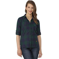 Campus Sutra Women's Checks Shirts(Az20Shrt_Check8_W_Pln_Grebu_Az_S)