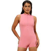 Bliss Swimsuit - Sleeveless, Shorts That Don'T Ride Up, Zippered Front, Racerback Design, Upf 50+ Sun Protection, Full Coverage, In-Built Stitched Cups